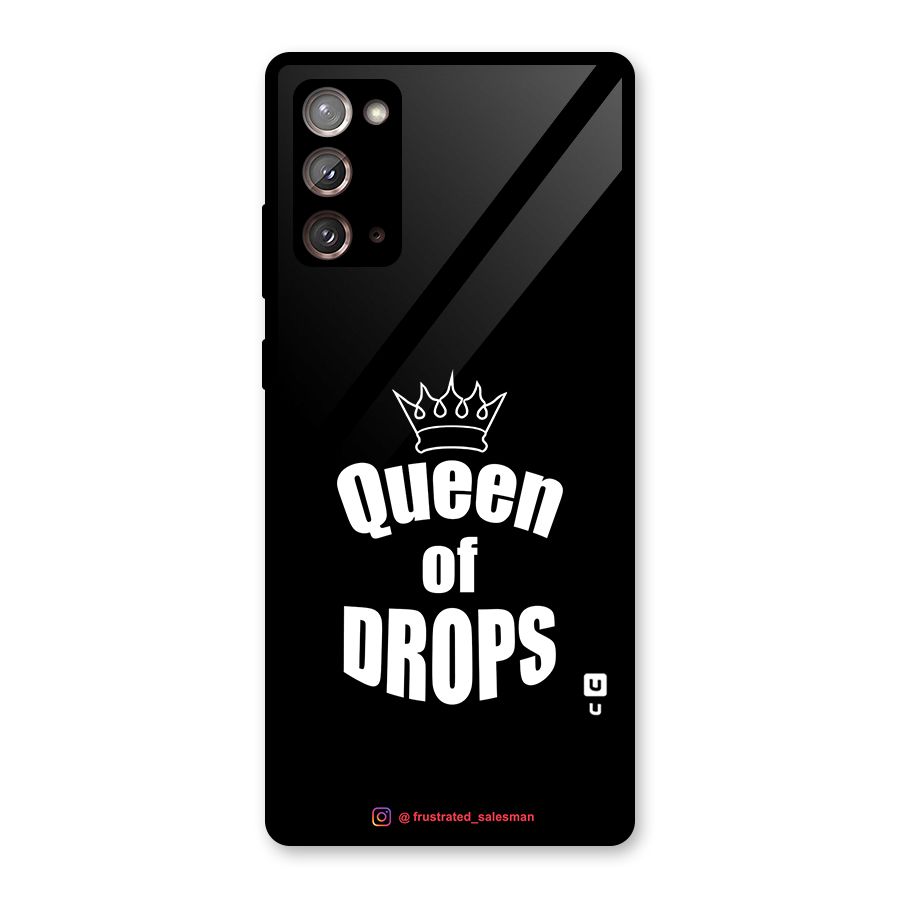 Queen of Drops Black Glass Back Case for Galaxy Note 20