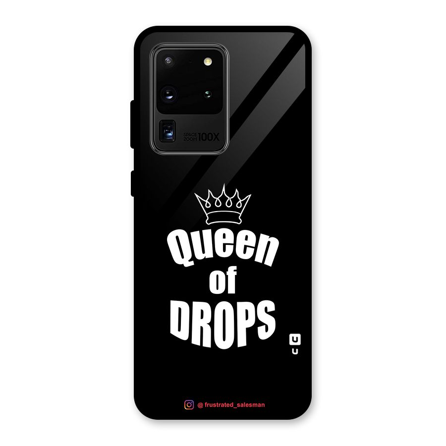 Queen of Drops Black Glass Back Case for Galaxy S20 Ultra