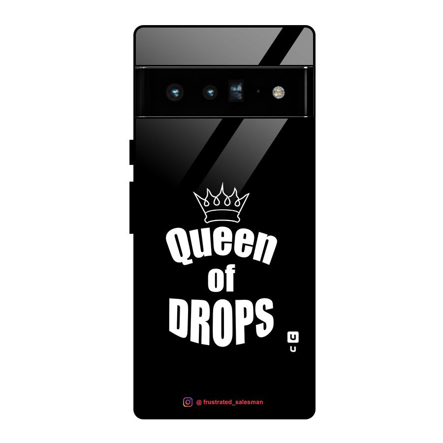 Queen of Drops Black Glass Back Case for Google Pixel 6 Pro