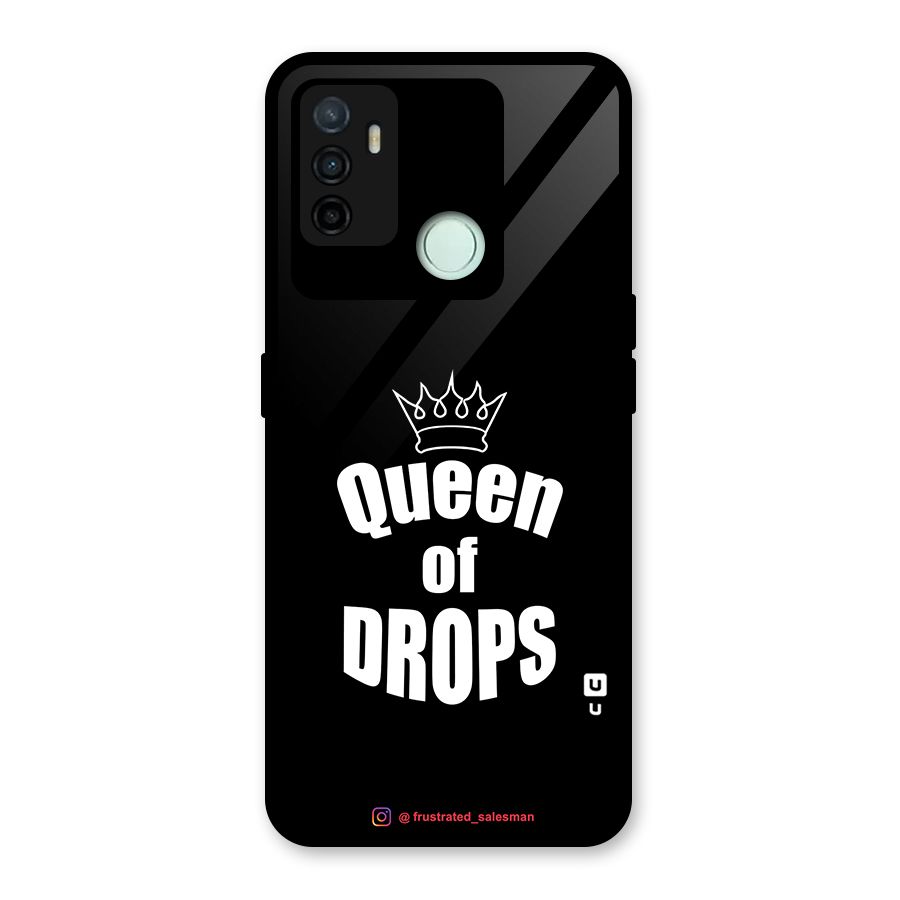Queen of Drops Black Glass Back Case for Oppo A53