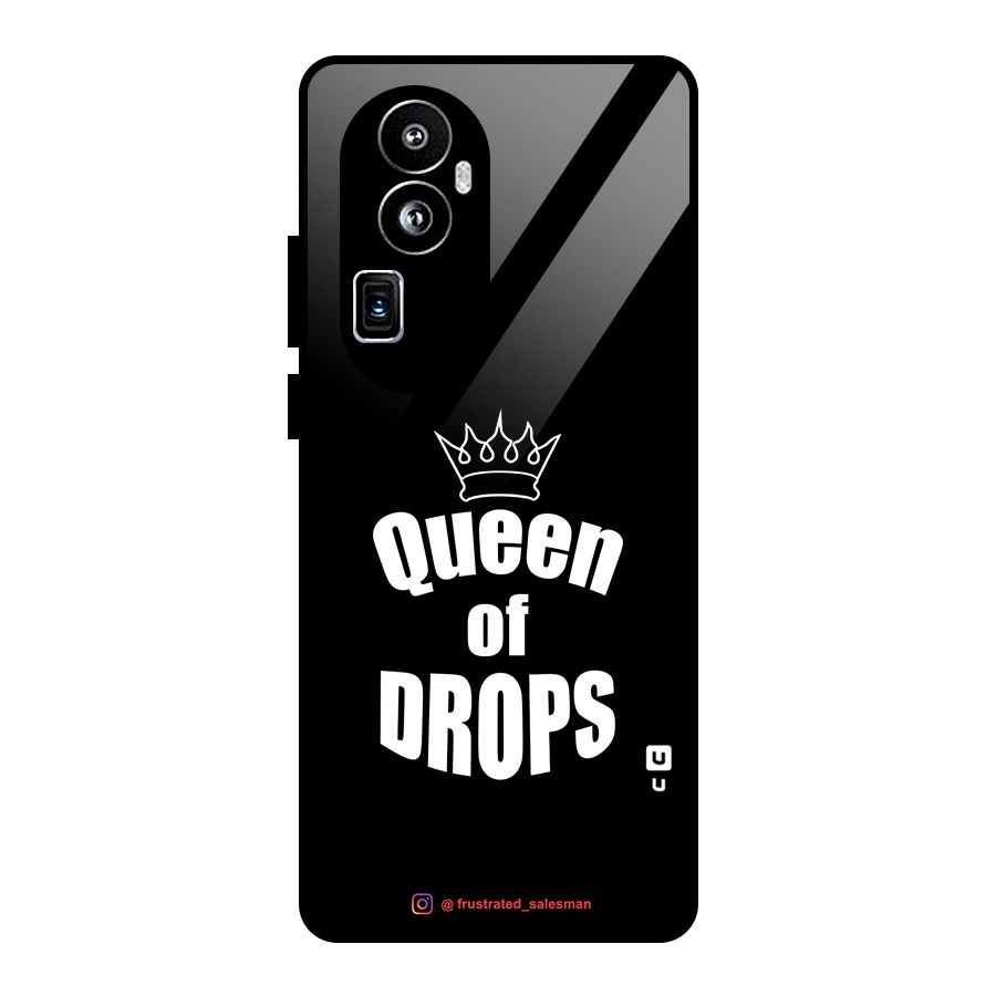 Queen of Drops Black Glass Back Case for Oppo Reno10 Pro Plus