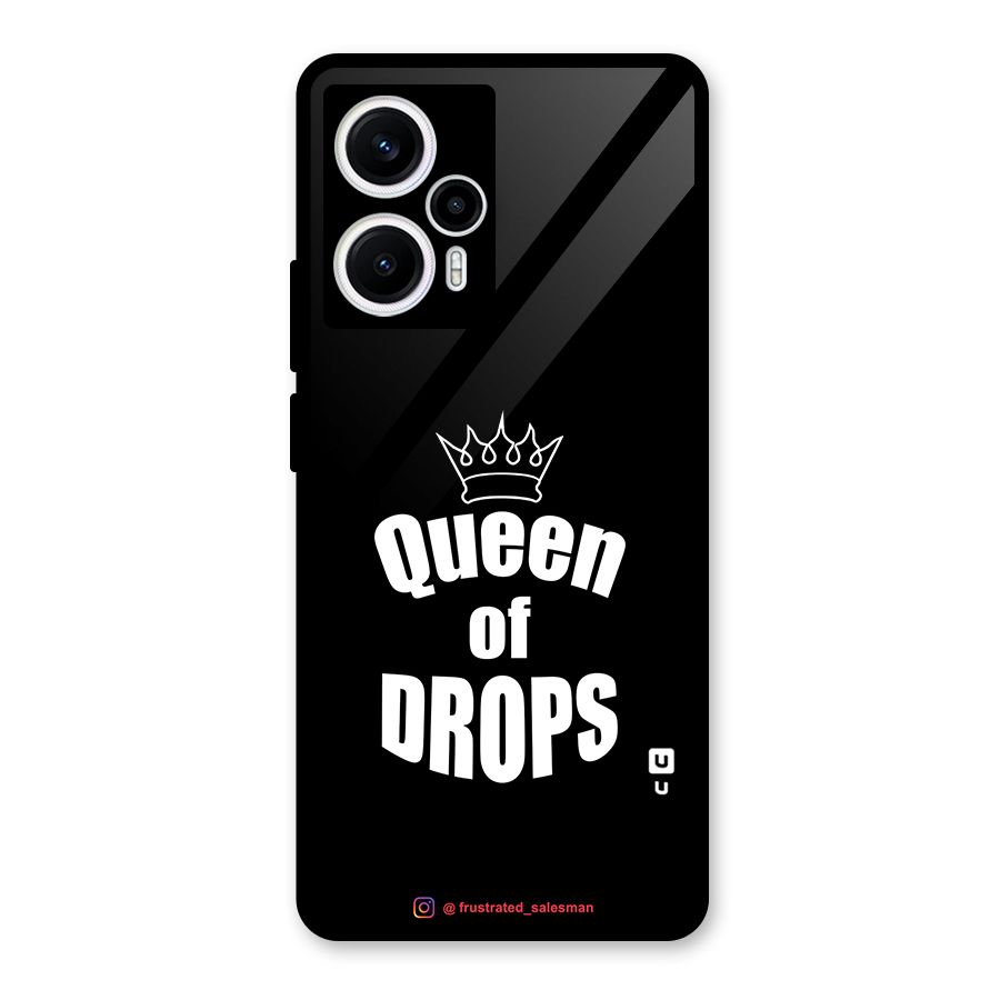Queen of Drops Black Glass Back Case for Poco F5