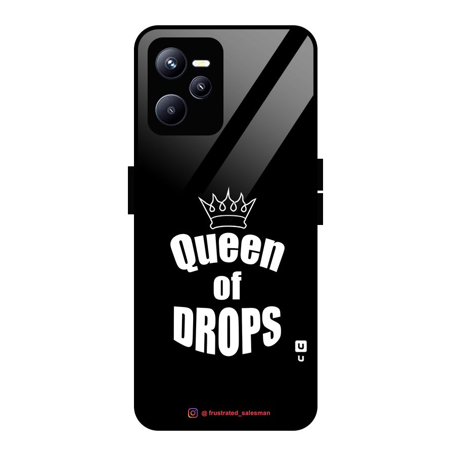 Queen of Drops Black Glass Back Case for Realme C35