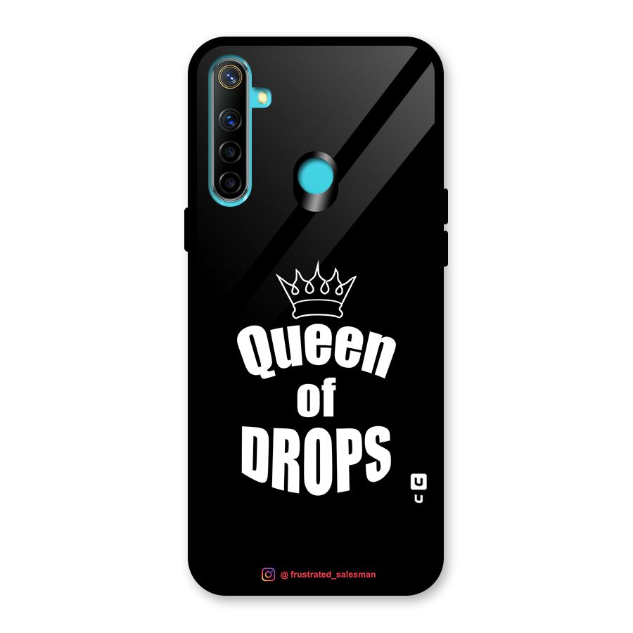 Queen of Drops Black Glass Back Case for Realme Narzo 10