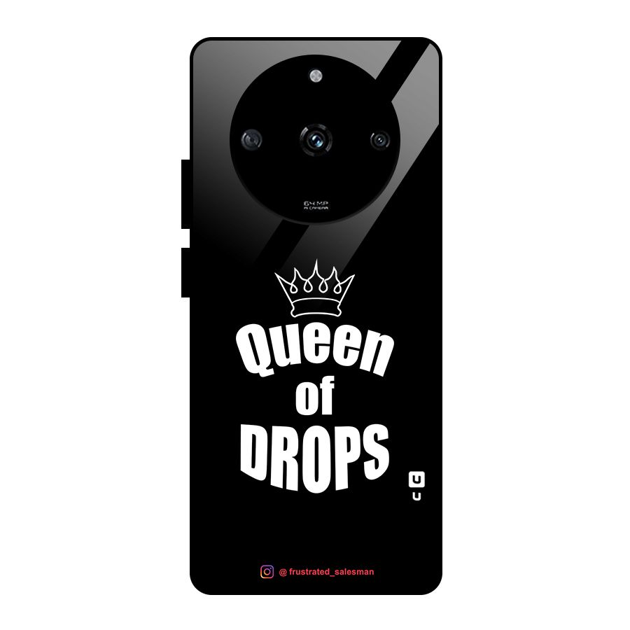 Queen of Drops Black Glass Back Case for Realme Narzo 60 5G