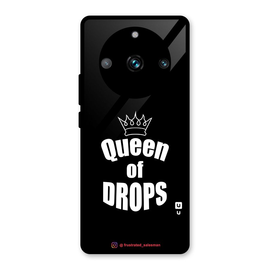 Queen of Drops Black Glass Back Case for Realme Narzo 60 Pro