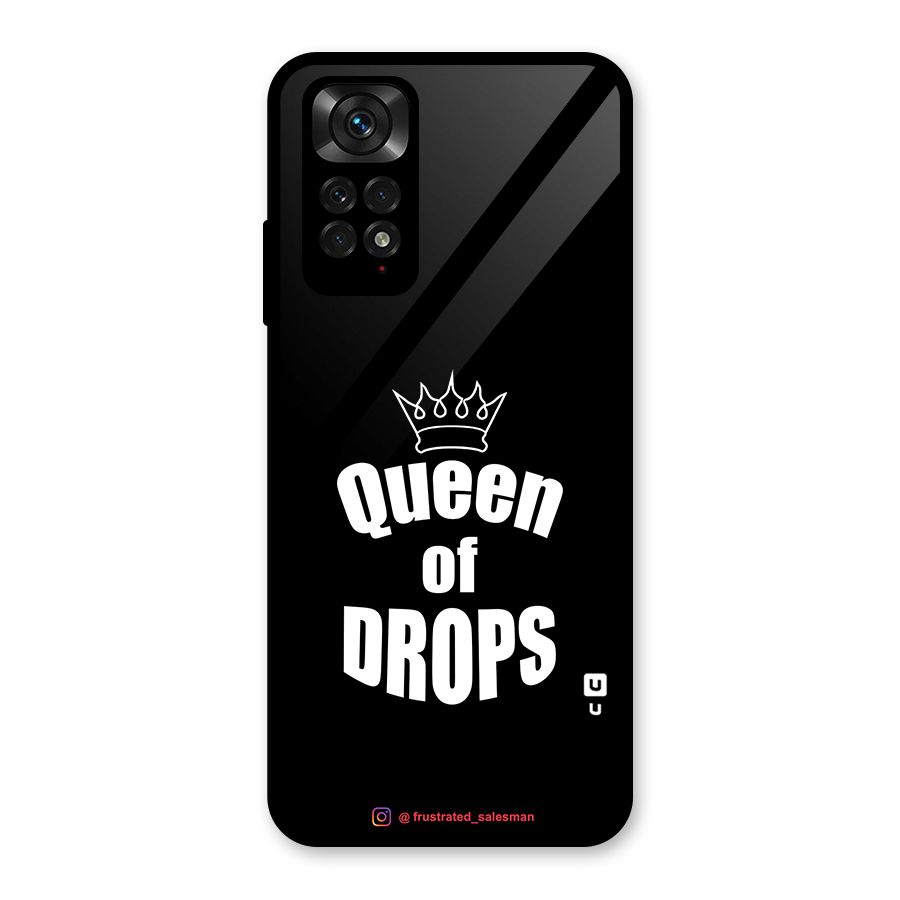 Queen of Drops Black Glass Back Case for Redmi Note 11S