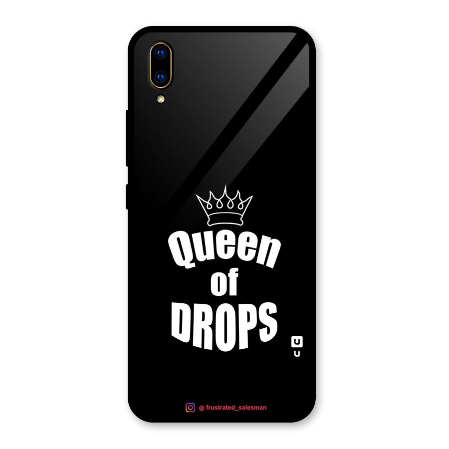 Queen of Drops Black Glass Back Case for Vivo V11 Pro