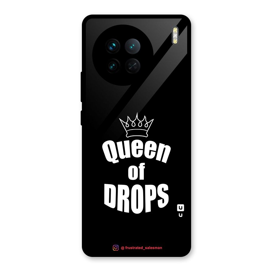 Queen of Drops Black Glass Back Case for Vivo X90
