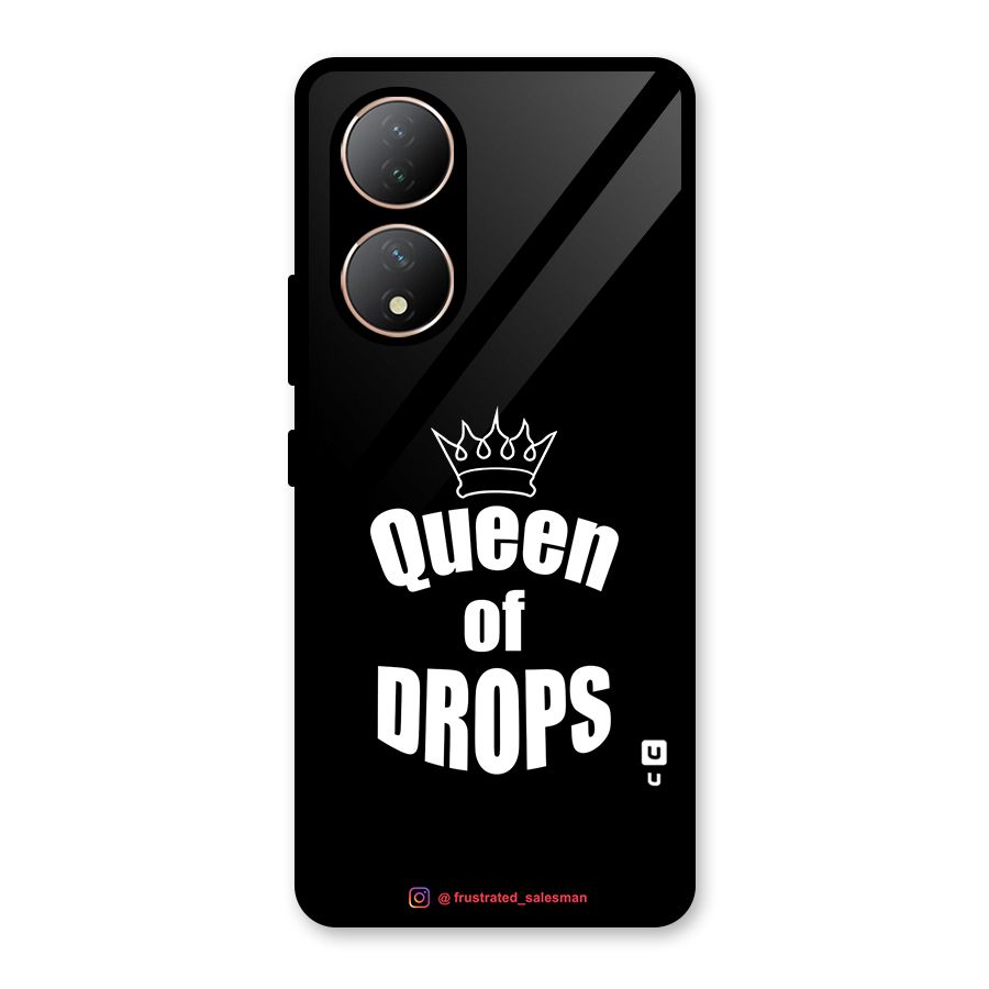 Queen of Drops Black Glass Back Case for Vivo Y100A