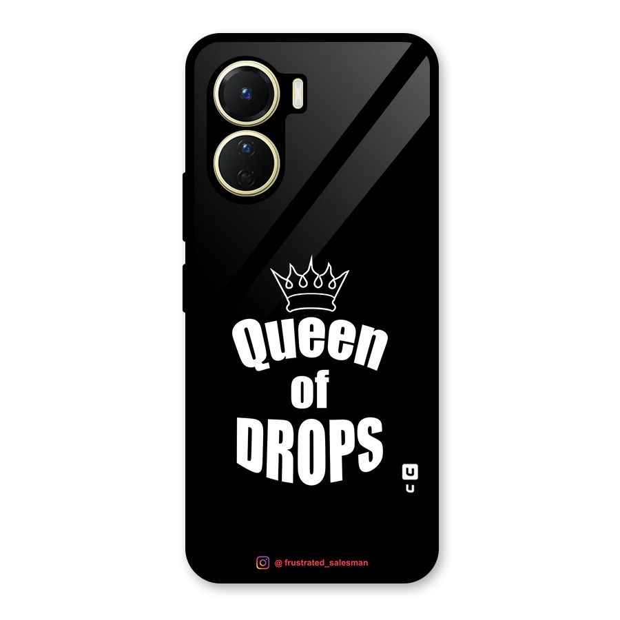 Queen of Drops Black Glass Back Case for Vivo Y16