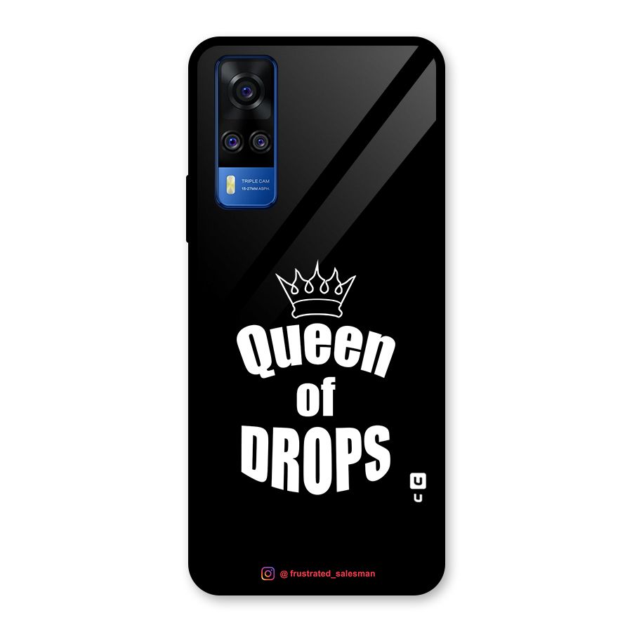 Queen of Drops Black Glass Back Case for Vivo Y31
