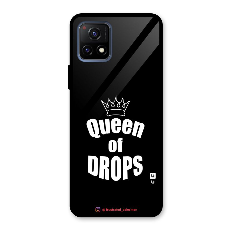 Queen of Drops Black Glass Back Case for Vivo Y72 5G