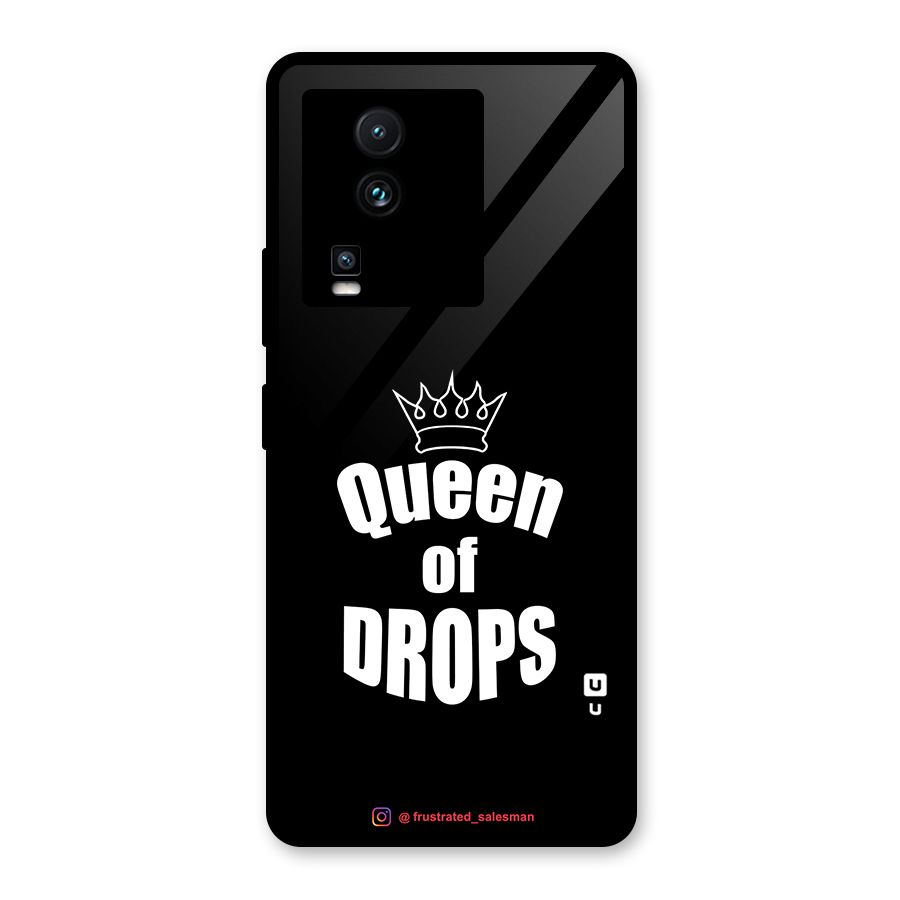 Queen of Drops Black Glass Back Case for Vivo iQOO Neo 7