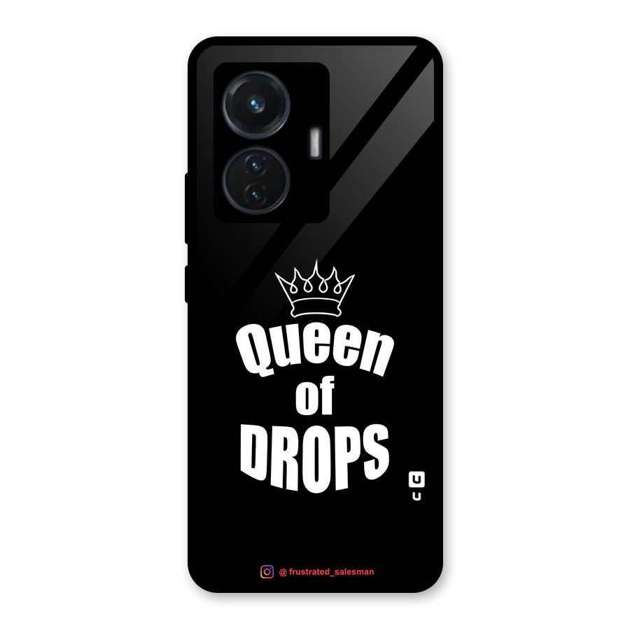 Queen of Drops Black Glass Back Case for iQOO Z6 44W