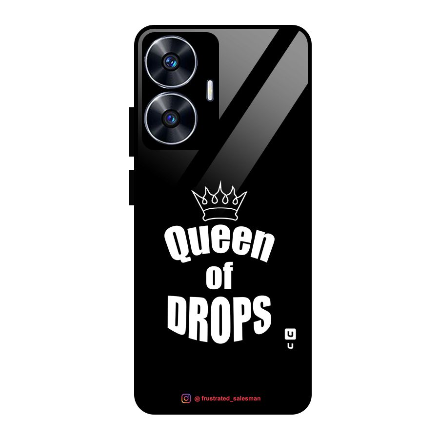 Queen of Drops Black Glass Back Case for realme C55