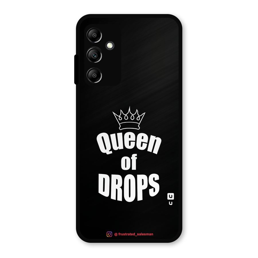 Queen of Drops Black Metal Back Case for Galaxy A14 5G