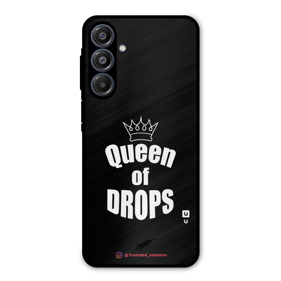 Queen of Drops Black Metal Back Case for Galaxy A16 5G