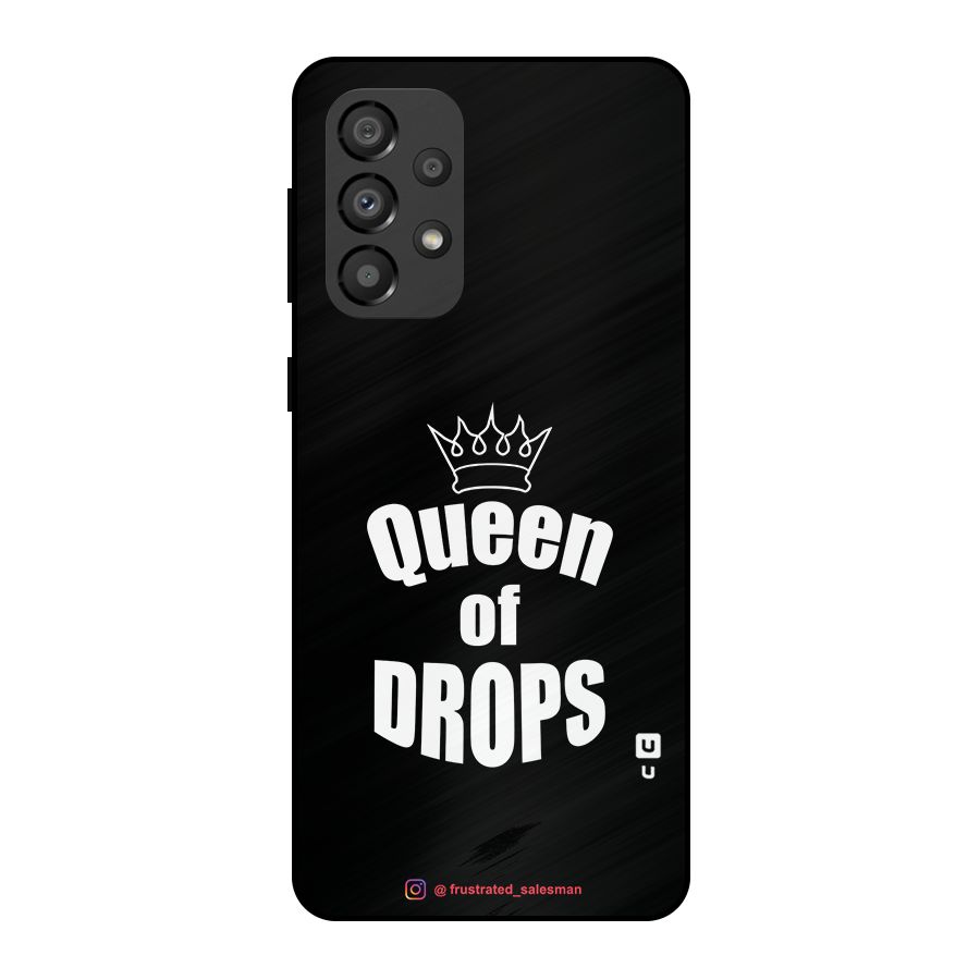 Queen of Drops Black Metal Back Case for Galaxy A33 5G
