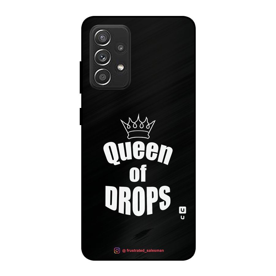 Queen of Drops Black Metal Back Case for Galaxy A52
