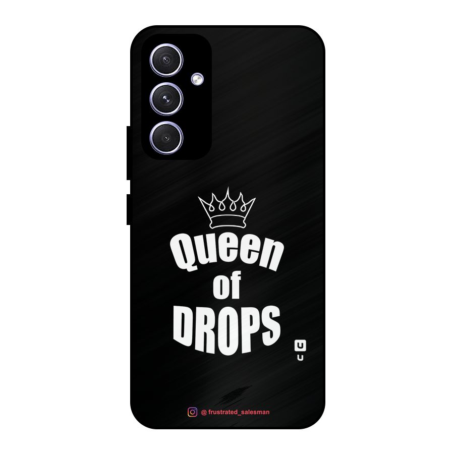 Queen of Drops Black Metal Back Case for Galaxy A54