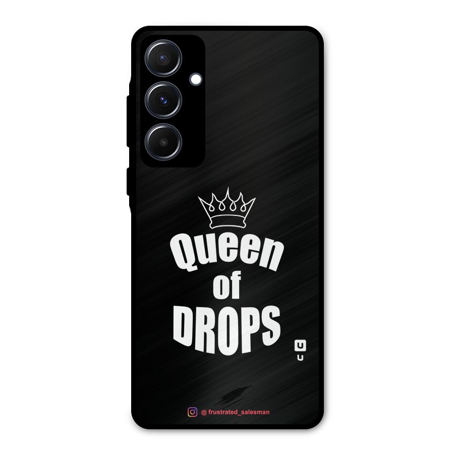 Queen of Drops Black Metal Back Case for Galaxy A55