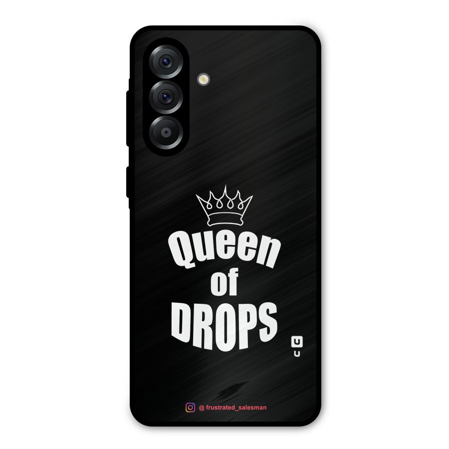 Queen of Drops Black Metal Back Case for Galaxy A56