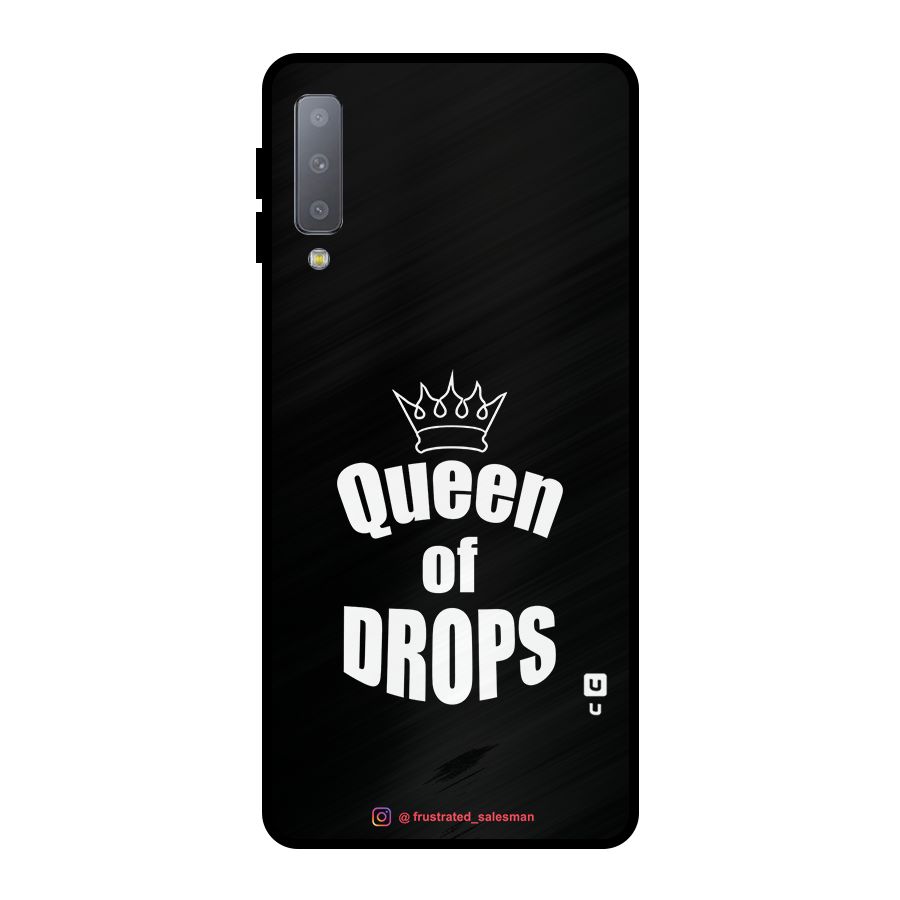 Queen of Drops Black Metal Back Case for Galaxy A7 (2018)