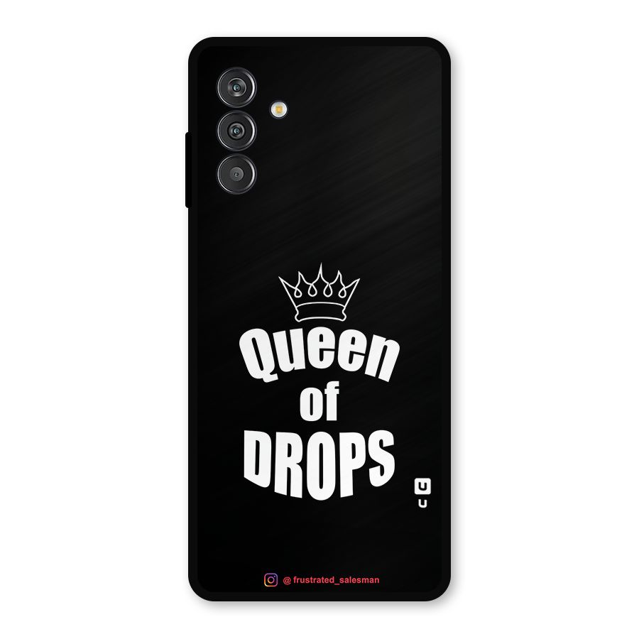 Queen of Drops Black Metal Back Case for Galaxy M14 5G