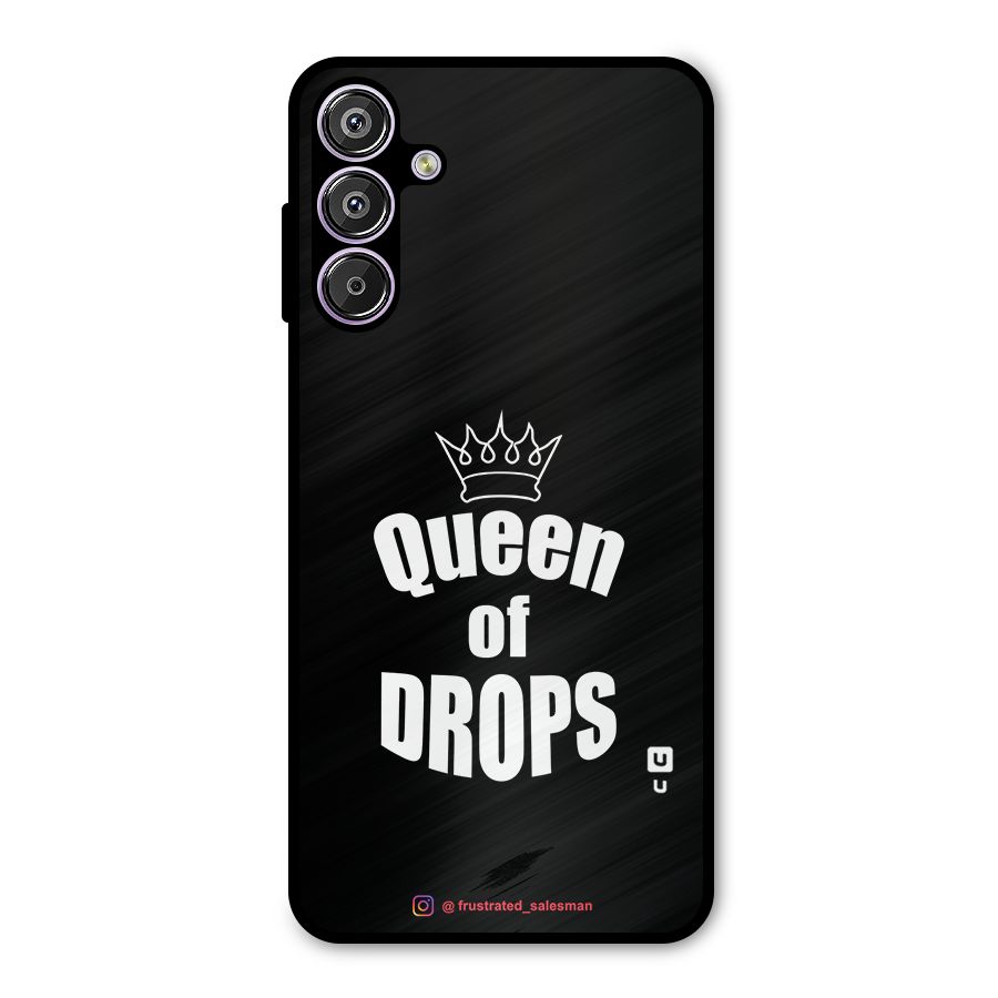 Queen of Drops Black Metal Back Case for Galaxy M15