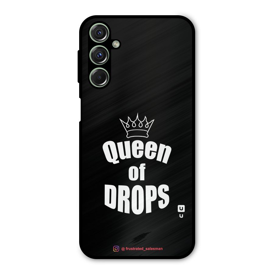 Queen of Drops Black Metal Back Case for Galaxy M34