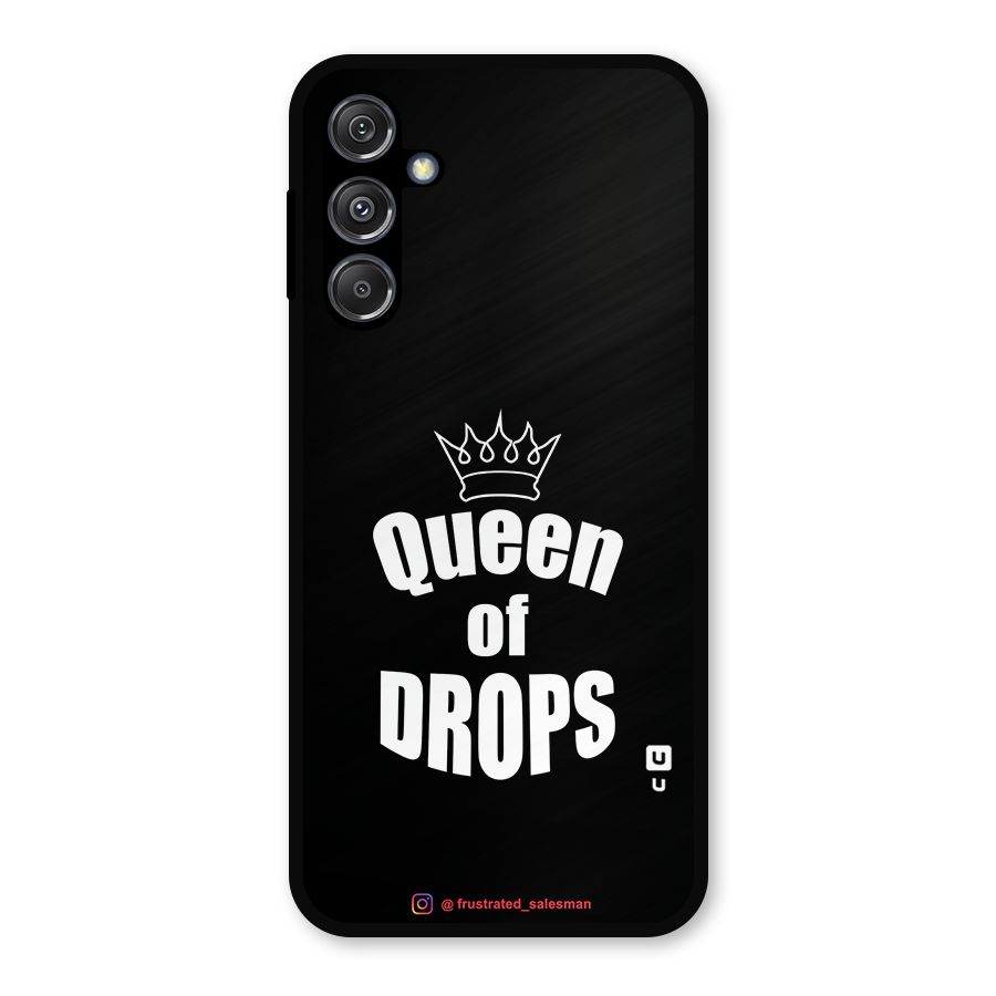 Queen of Drops Black Metal Back Case for Galaxy M34 5G