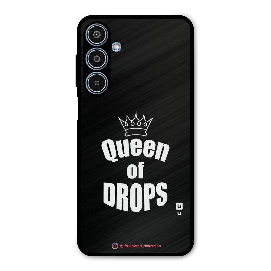 Queen of Drops Black Metal Back Case for Galaxy M35