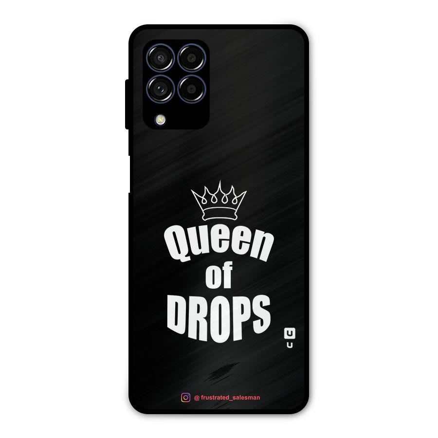 Queen of Drops Black Metal Back Case for Galaxy M53 5G