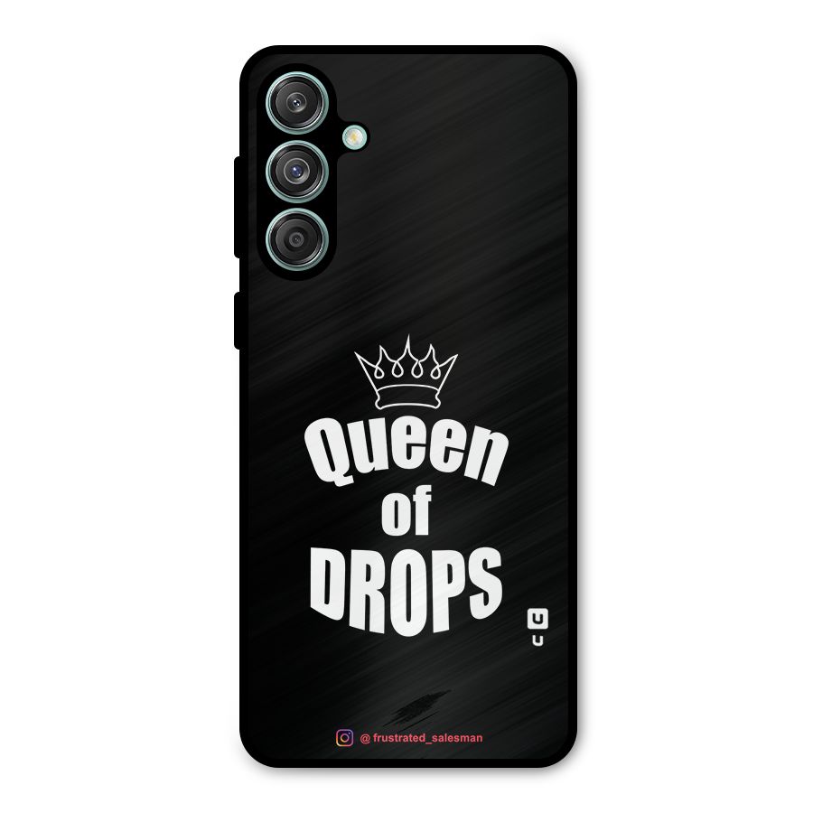 Queen of Drops Black Metal Back Case for Galaxy M55 5G