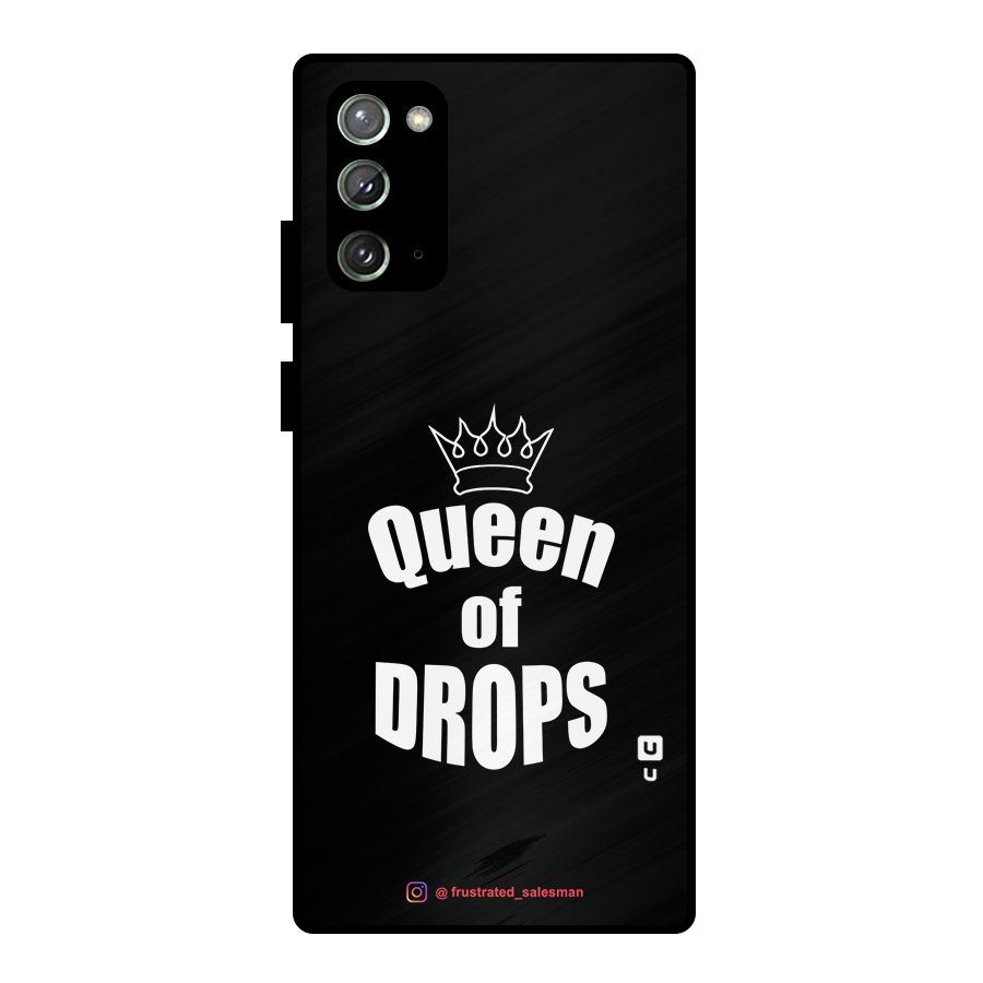 Queen of Drops Black Metal Back Case for Galaxy Note 20