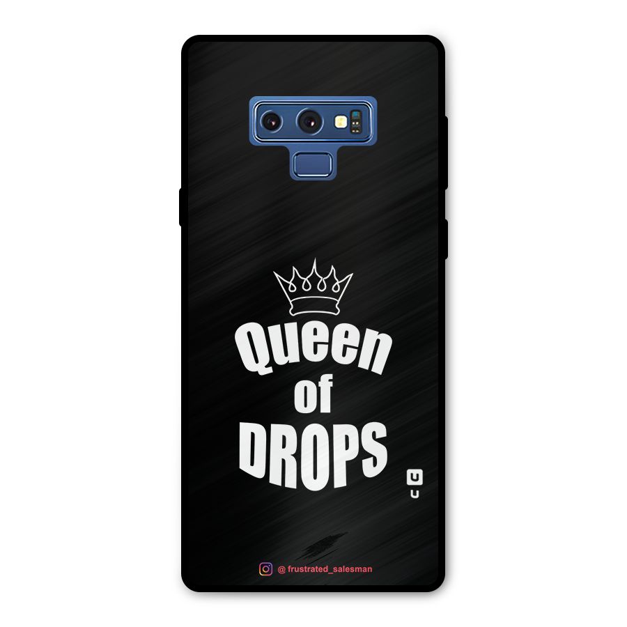 Queen of Drops Black Metal Back Case for Galaxy Note 9