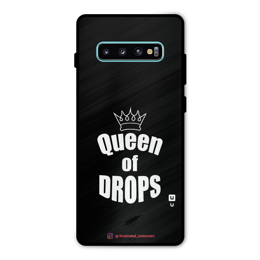 Queen of Drops Black Metal Back Case for Galaxy S10 Plus