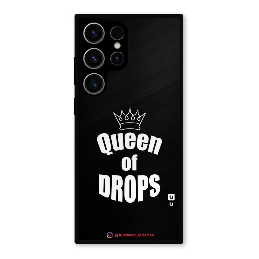 Queen of Drops Black Metal Back Case for Galaxy S23 Ultra