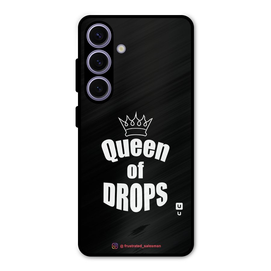 Queen of Drops Black Metal Back Case for Galaxy S24