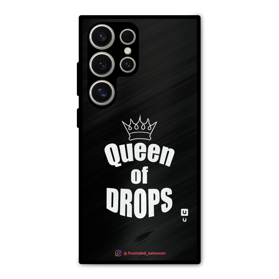 Queen of Drops Black Metal Back Case for Galaxy S24 Ultra