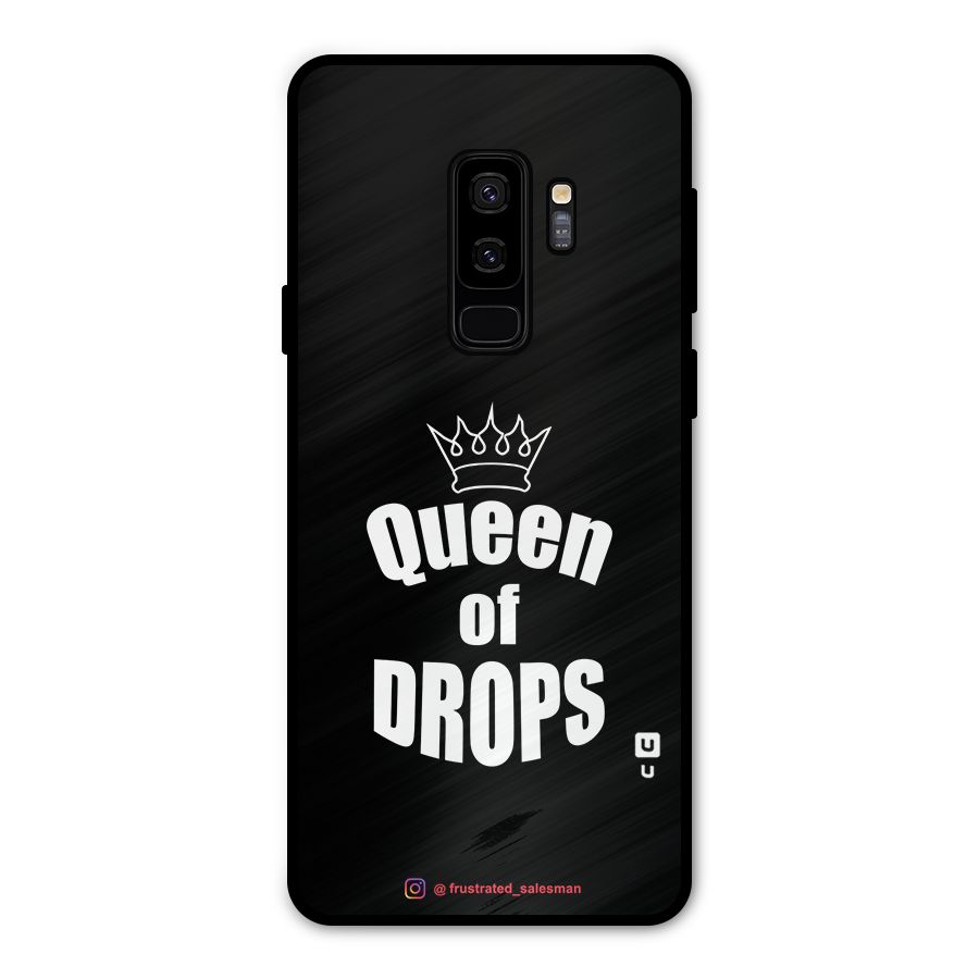 Queen of Drops Black Metal Back Case for Galaxy S9 Plus
