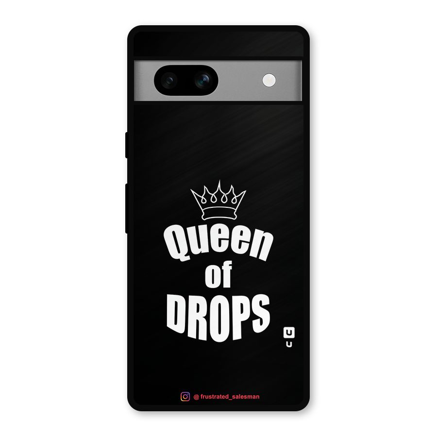 Queen of Drops Black Metal Back Case for Google Pixel 7a