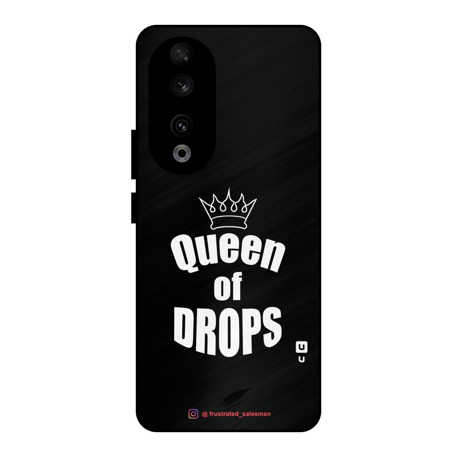 Queen of Drops Black Metal Back Case for Honor 90