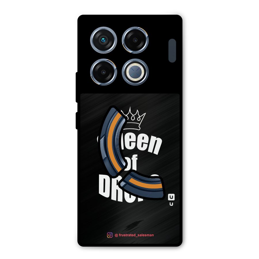 Queen of Drops Black Metal Back Case for Infinix GT 20 Pro