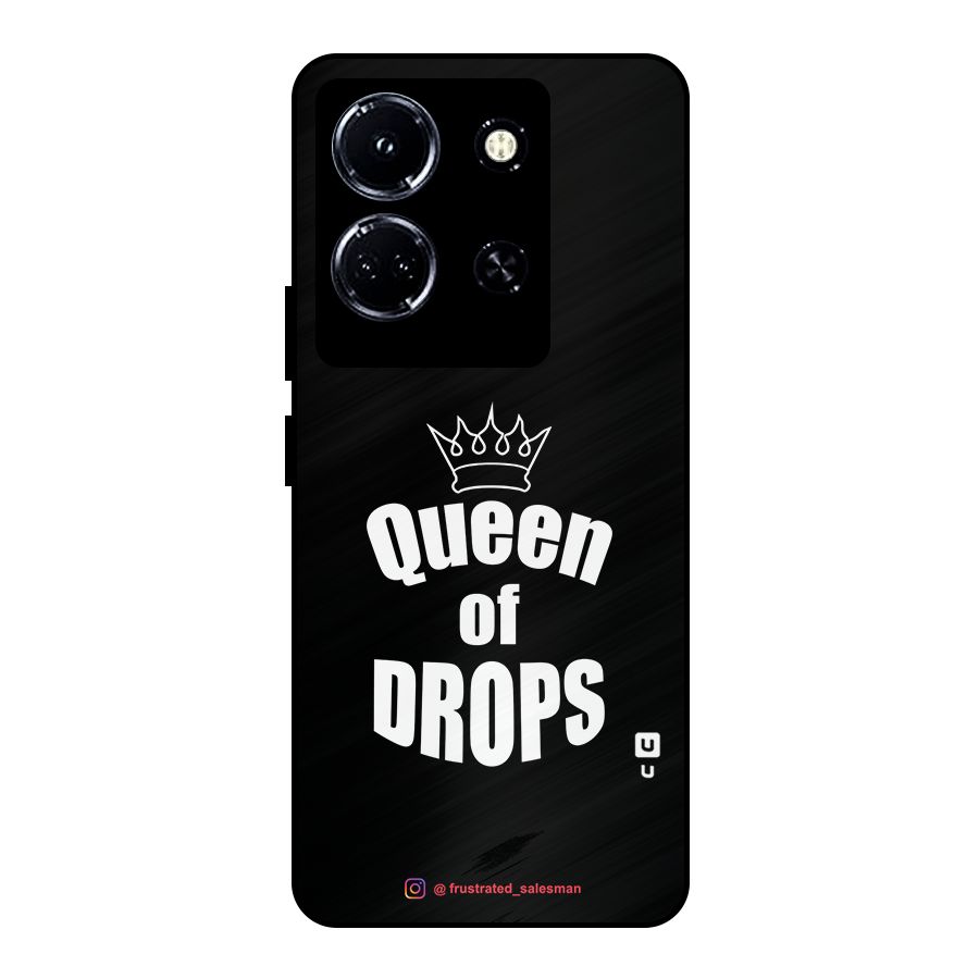 Queen of Drops Black Metal Back Case for Infinix Note 30 5G