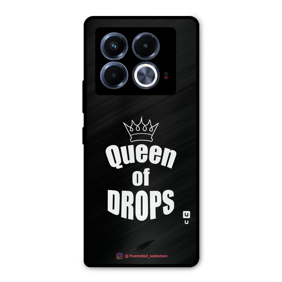 Queen of Drops Black Metal Back Case for Infinix Note 40 5G