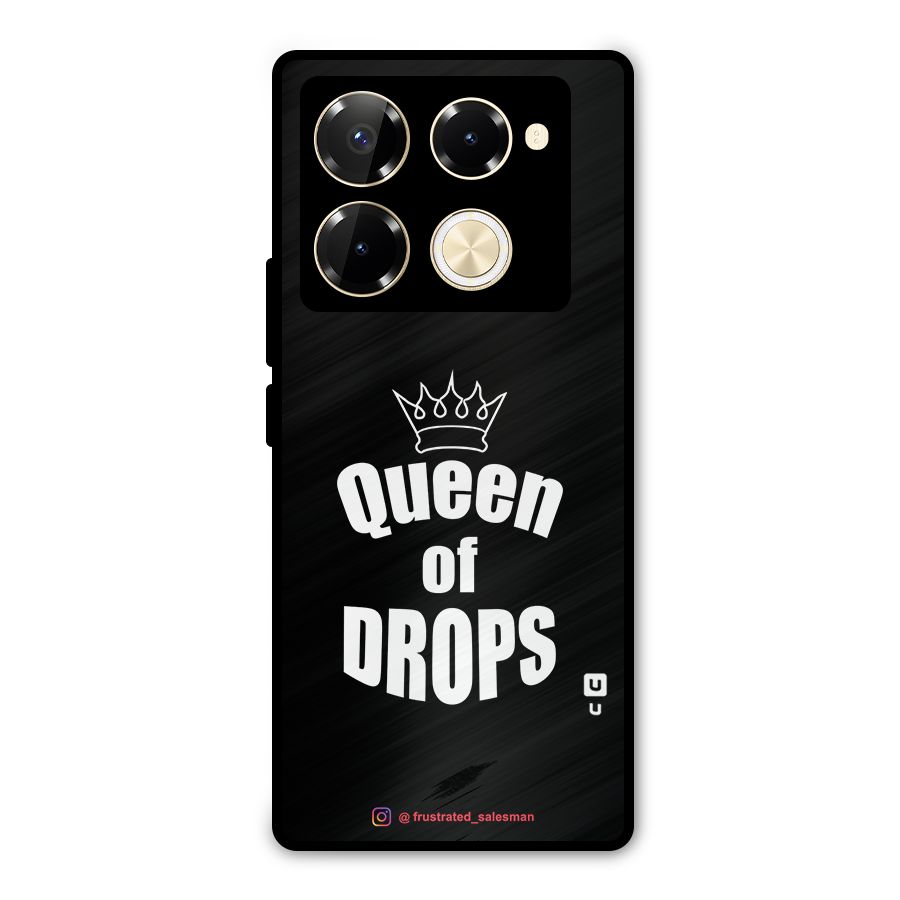Queen of Drops Black Metal Back Case for Infinix Note 40 Pro
