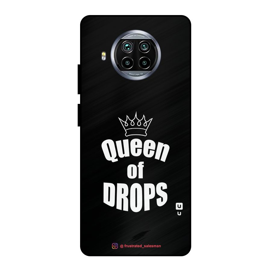 Queen of Drops Black Metal Back Case for Mi 10i