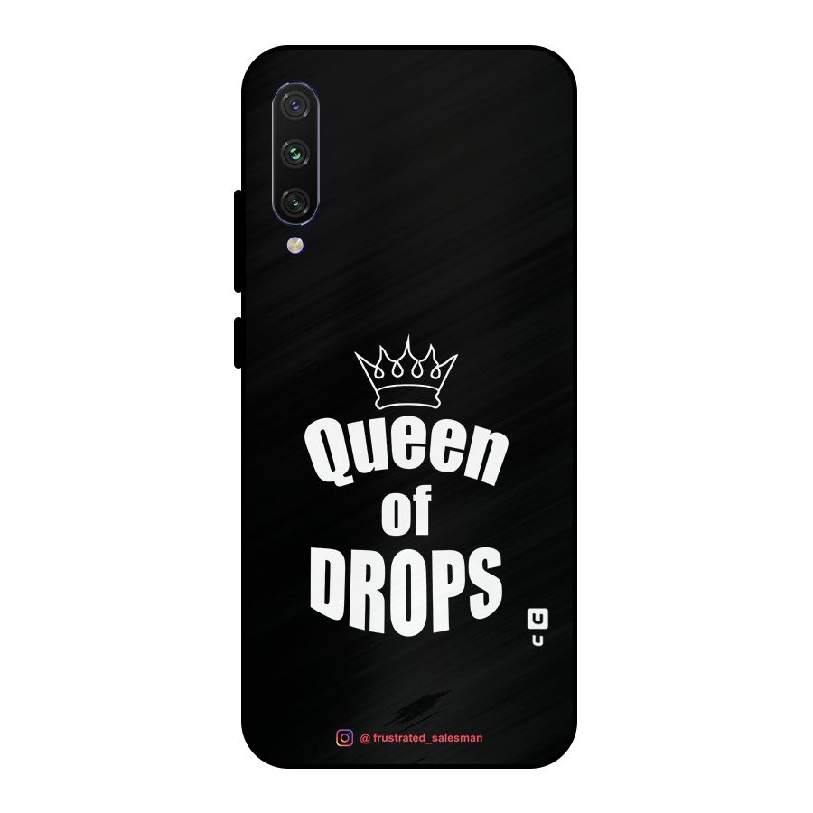Queen of Drops Black Metal Back Case for Mi A3